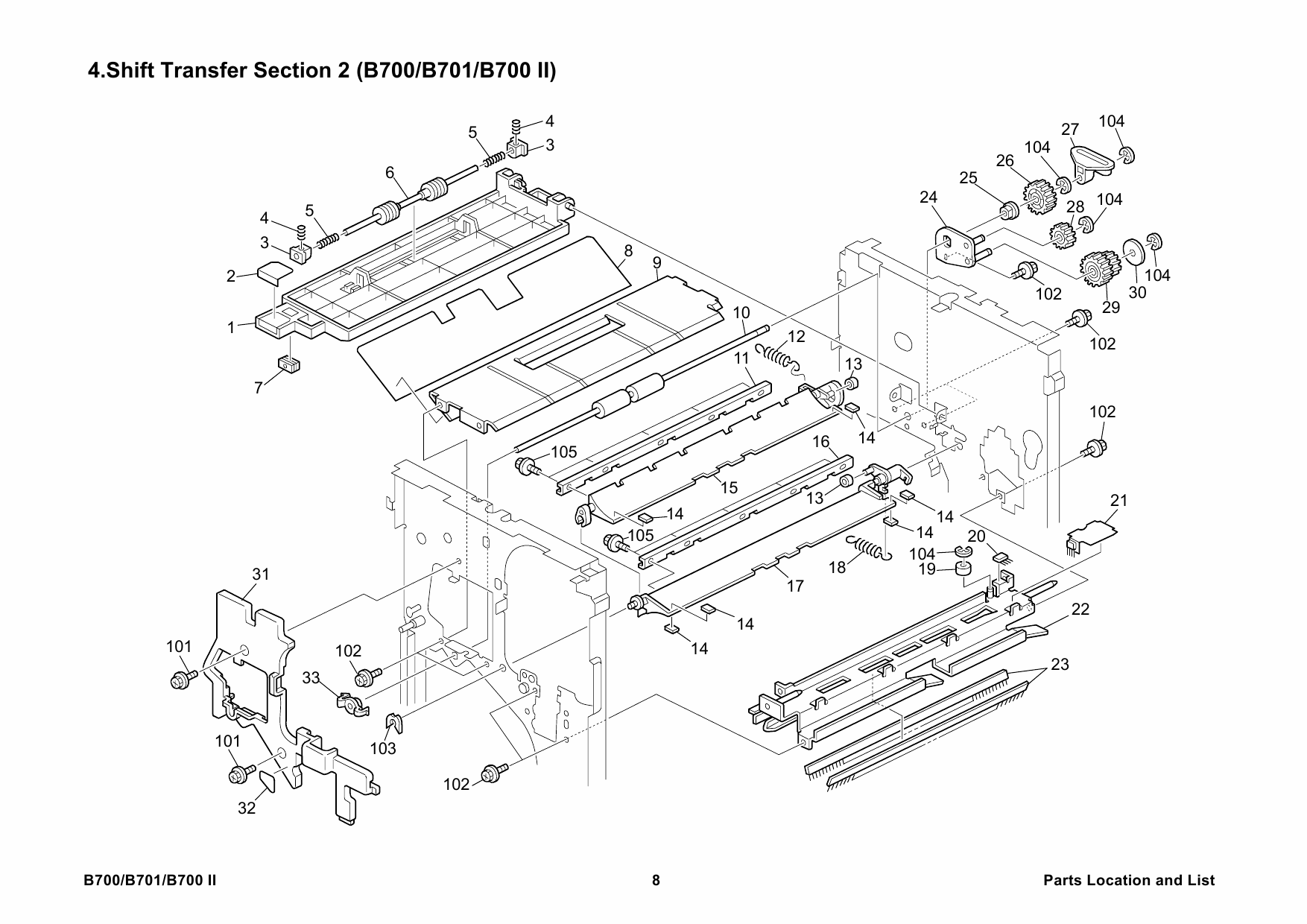 RICOH Options B700II B701 SR970-SR980-SR4000 Parts Catalog PDF download-5